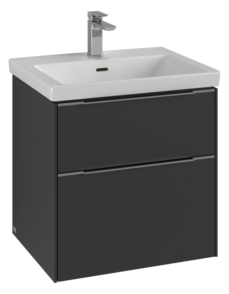 V&B Waschtisch-Unterschrank Subway 3.0 57,2x57,6x47,8cm, ohne LED/Griff Aluminium glänzend, marine blue