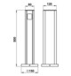 Steckdosensäule Metall sw 2Steckd IP44 500x80x120mm