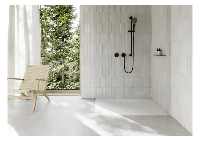 Duschfläche BetteFloor Side 3386 140x100cm, Glasur, edelweiß