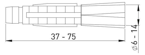 ASW Hohlraumdübel Ø 6 x 37 mm, für Ø 3,0-4,0 mm, universal