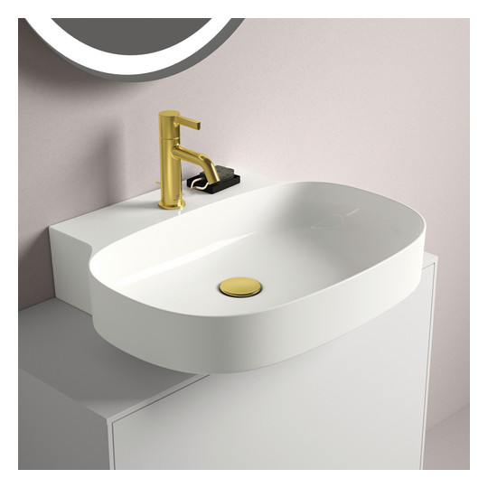 Ideal-Standard Waschtisch Linda-X 1 Hahnloch, ohne Überlauf, 60x50x13,5cm, geschliffen, weiß Ideal Plus