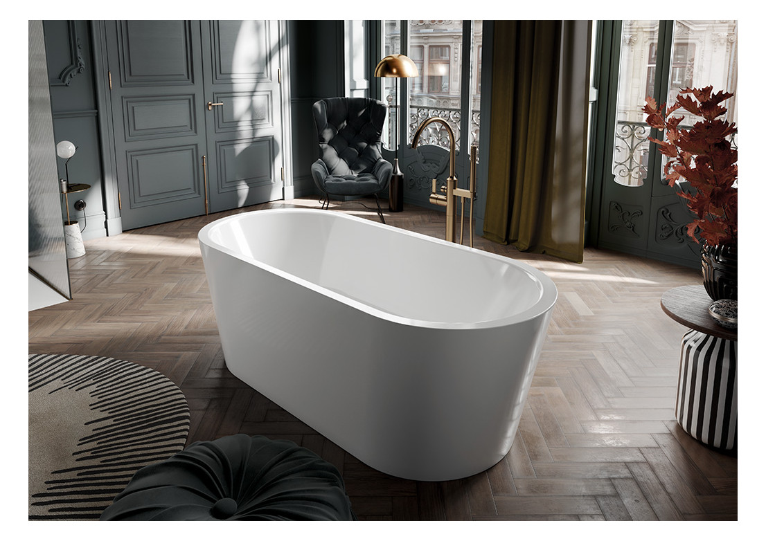 Kaldewei Badewanne CLASSIC DUO 1113 170x75cm, oval, freistehend, Antislip, schallschutz, weiß
