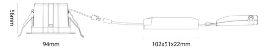 LED-Einbaustrahler 7,5W JUNISTAR 3000K 500lm Konv 1LED Alu IP44 ws mt Ø/EB83mm