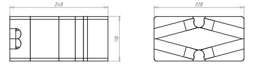 Geräteträger WD 160-240mm Kst 220x110mm Mit Füll-Dämmstoffen