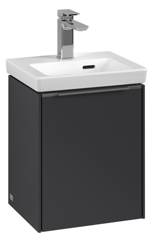 V&B Waschtisch-Unterschrank Subway 3.0 35,1x42,9x30,9cm, Schanier rechts/Griff Aluminium glänzend, graphite
