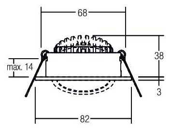 LED-Einbaustrahler 6W 1800-3000K 460lm Konv ws 1LED Alu IP20 mt RF:hochglänzend