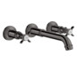 hansgrohe Fertigmontageset Axor Montreux UP-Waschtisch-3-Loch-Armatur, Ausladung 165-225mm, polished black chrome
