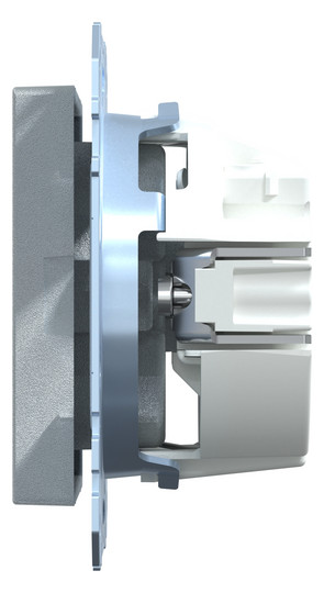 Steckdose 1f alu mt System M UP IP20