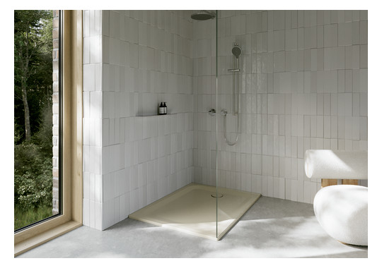 Duschwanne BetteUltra 1260 120x90x3,5cm, Glasur, Mini-Wannenträger, cream