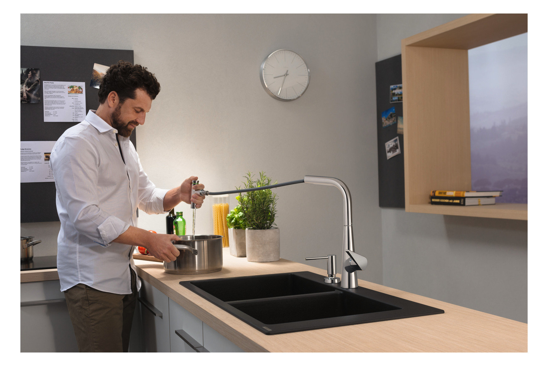 hansgrohe Spültisch-Einhebelmischer 300 Talis Select M51 mit Ausziehbrause, 2jet, sBox, chrom