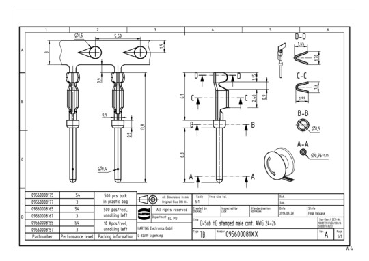 HART D SUB HD MA CONTACT 24- 09560008165 