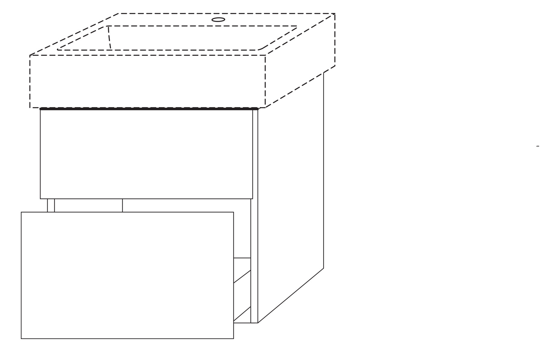 SA Waschtischunterbau mit Auszügen 3way (BS433) 591x550x447 Sandgrau-Matt