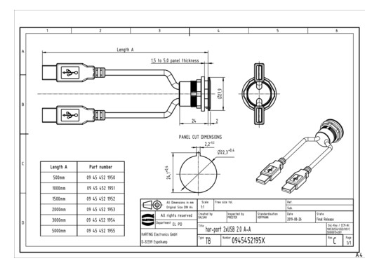 HART har-port 2xUSB 2.0 A-A  09454521950 