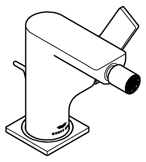 GROHE Bidet-Einhebelmischer Allure 1/2", mit Ablaufgarnitur, hard graphite