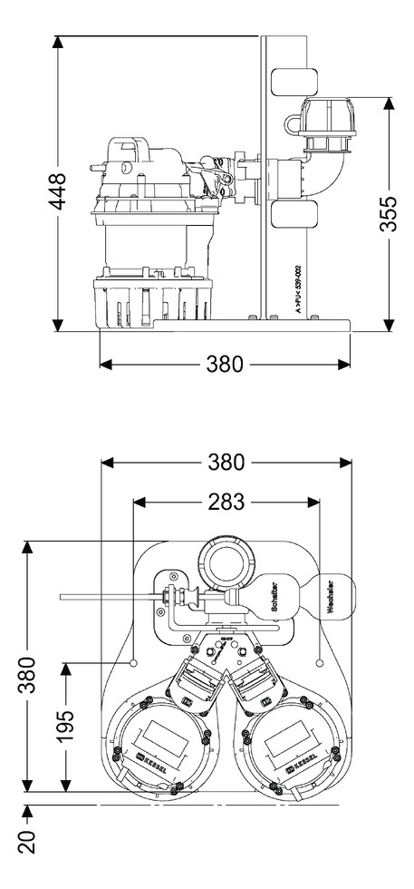 KESSEL-Pumpen-Einbausatz Retrofit S Duo, GTF 1000-S1, 230V