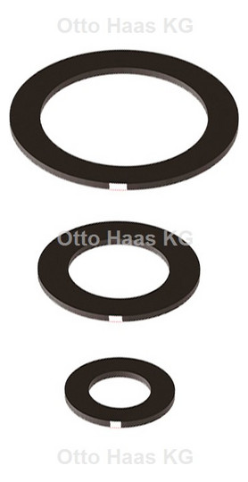HAAS Gummi-Dichtung R 1 1/4/DN 32, 39,5 x 49 x 2,5 mm, schwarz