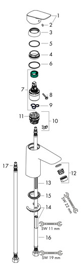 hansgrohe Waschtisch-Einhebelmischer 100 Logis ohne Ablaufgarnitur, chrom