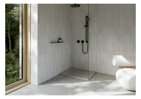 Duschwanne BetteUltra 8750 90x80x2,5cm, Glasur, Mini-Wannenträger, silver