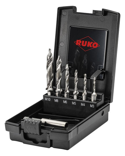 RUKO-Kombi-Gewindebohrer- Bitsatz ULTIMATECUT, HSS - M3 -...