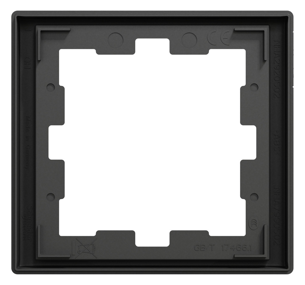 Rahmen 1f anth glz D-Life Kst f.GEB-K Unterputzmontage Thermopl