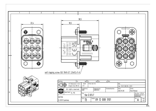 HART Buchseneinsatz HAN Q8/0 09120083101 
