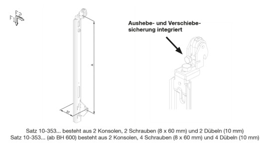 Wemefa Schnapp-Konsole SKW-V BH 700 mm, für mehrreihige Plattenheizkörper mit Aufhängelaschen