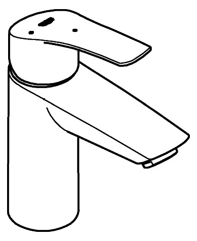 GROHE Waschtisch-Einhebelmischer Eurosmart 1/2", S-Size, mit Zugstangen-Ablaufgarnitur, Mittelstellung kalt, chrom