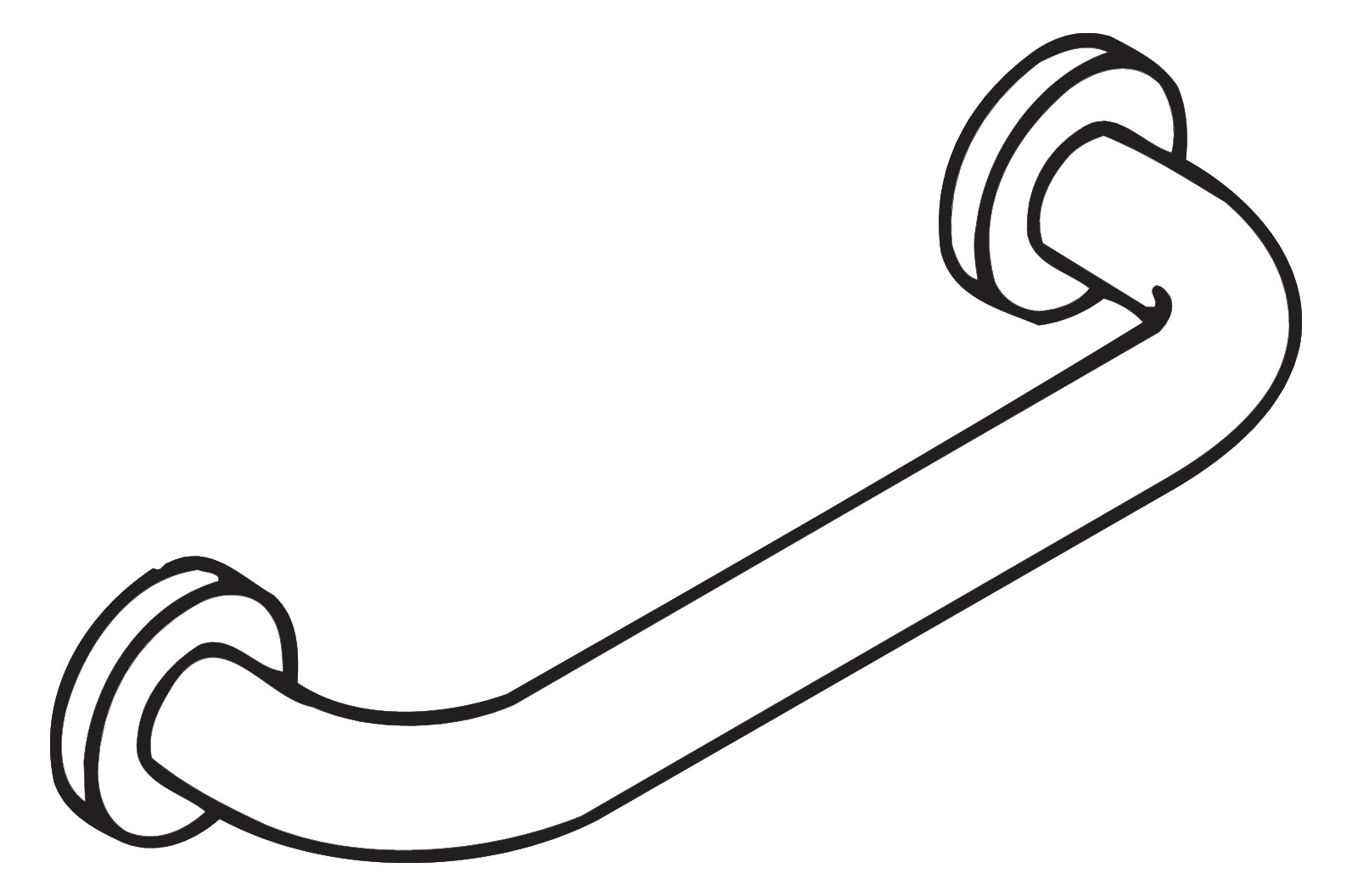 HEWI Wannengriff 477 250x85x28mm, Rosetten d= 60mm, anthrazitgrau