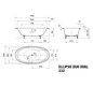 Kaldewei Badewanne ELLIPSO DUO oval 232 190x100cm, Griffloch, Antislip, bahamabeige