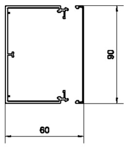 Leitungsführungskanal Kst 60x90x2000mm ver-ws LF-K unbeh hfr 4360qmm RAL9016