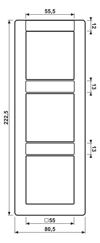 Einbaurahmen 3f ws glz AS / AS 500 BSF Kst Textfeld/Beschriftungsfläche f.GEB-K