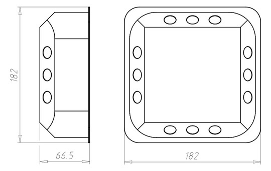 Verbindungsdose HW 165x165x72mm Kst IP3X quadrat
