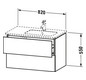 Duravit Waschtisch-Unterschrank L-Cube 82x48,1x55cm, 2 Schubkästen, Becken rechts, eiche natur