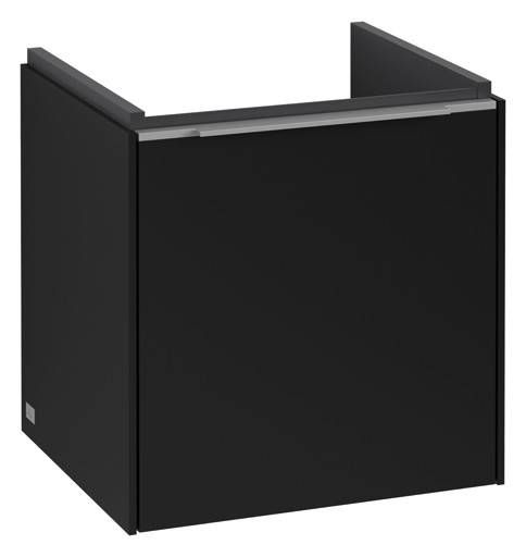 V&B Waschtisch-Unterschrank Subway 3.0 42,3x42,9x37,8cm, Schanier links/Griff Aluminium glänzend, volcano black