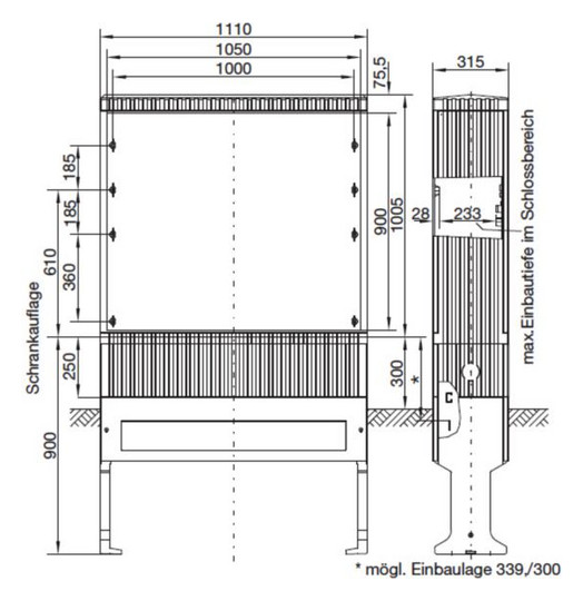 Festplatzverteilerschrank Gr.2 ortsfest 1-türig