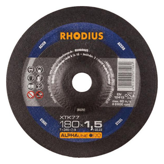 RHODIUS-Trennscheibe XTK77 - 180x1,5mm, gekröpft
