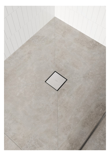hansgrohe RainDrain Spot Boden-Punktablauf Komplettset, 150x150mm, rückseitig befliesbar, Edelstahl