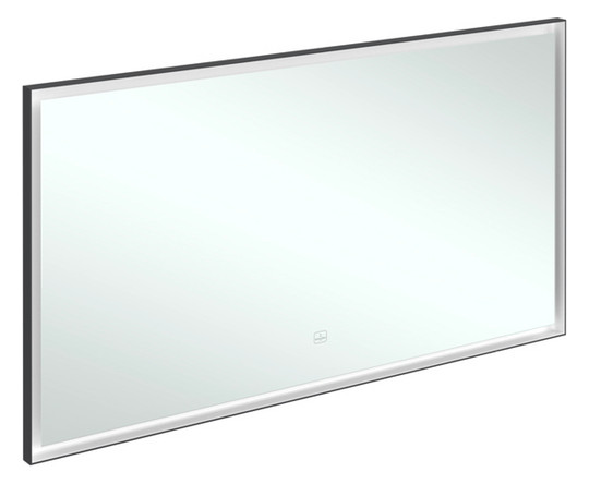 V&B Spiegel Subway 3.0 Aluminiumrahmen, 140 x 75 x 4,75 cm, schwarz matt/weiß matt