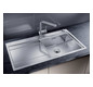Blanco Spüle DIVON II 5 S-IF 100 x 51 cm, Edelstahl Seidenglanz, Becken links, mit Ablauffernbedienung