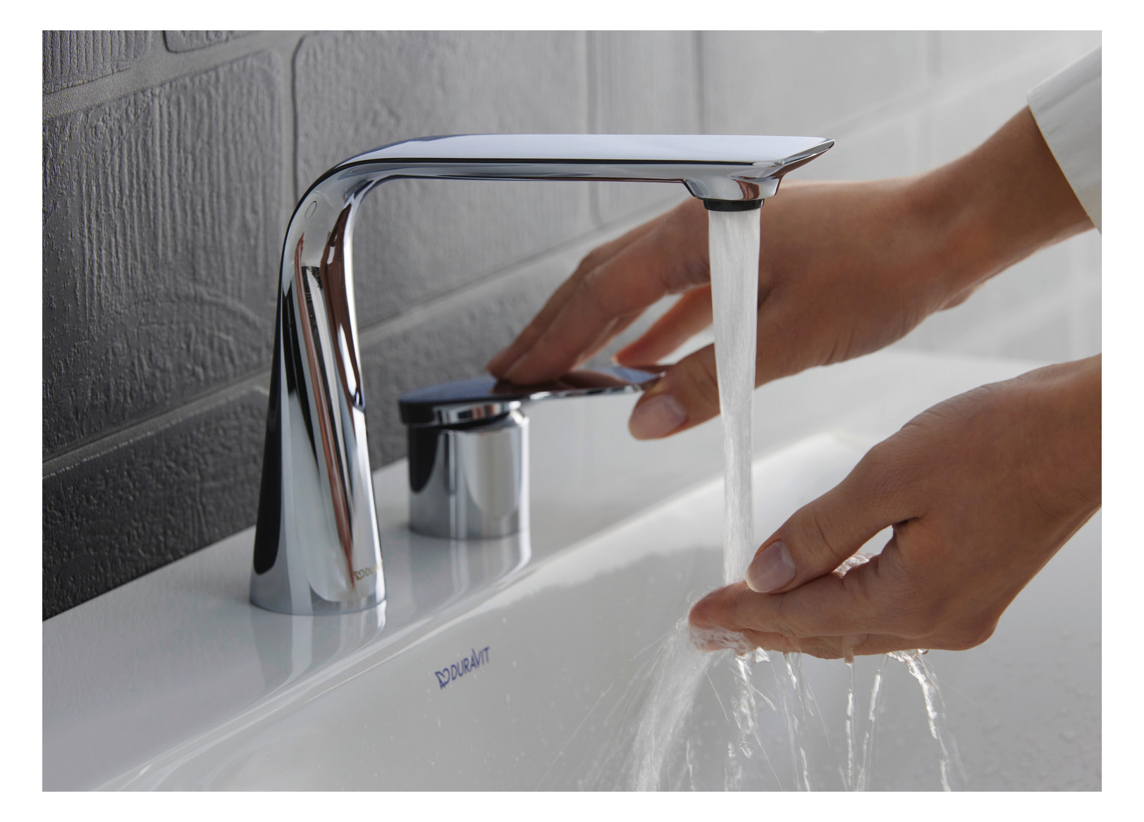 Duravit 2-Loch-Waschtisch-Armatur M D.1 Ausladung 148mm, ohne Zugstangen-Ablaufgarnitur, schwarz matt