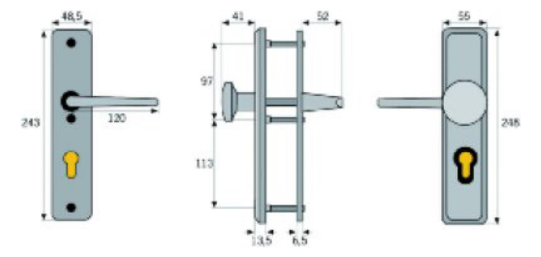 Bild Schutzbeschlag HLS214 F1 EK PZ10/92mm, e ckig - ABUS-2