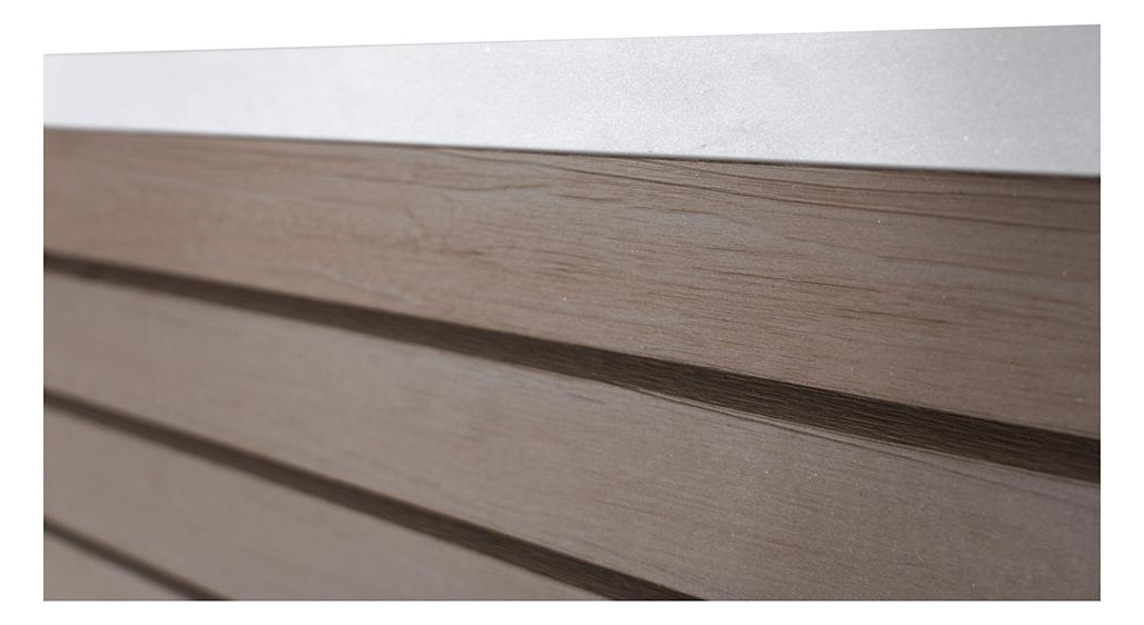 Bild HANÖ-Serie SCHOKO 21 Lamellen Holzstruktur BPC-Rhombus-Steckzaun 20 x 75/68 x 17 - n.a.-2
