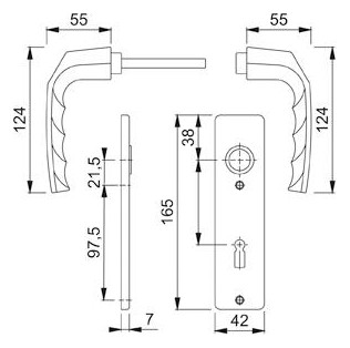 Bild Garnitur Schild1117/202KP GRT F2 8 BB-72 37-42 9999 - HOPPE-1