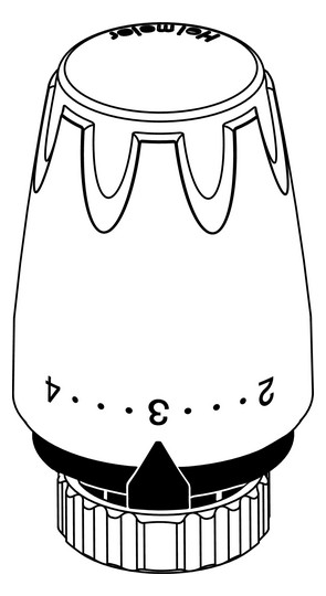 Heimeier Thermostat-Kopf DX mit eingebautem Fühler, weiß RAL 9016