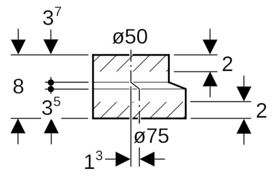 Geberit Reduktion PE DN 70/50, exzentrisch, kurz, PE-HD