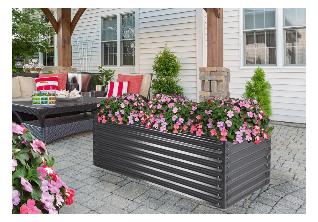 Bild Pflanzkasten rechteckigan thrazit a. Met a150 x 60 x 60 cm - floraworld-1