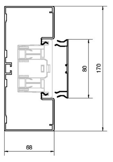 Geräteeinbaukanal Alu 170x68mm ver-ws RAL9016 GEB-K besch 10050qmm 2000mm