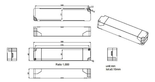 LED-Steuerung 44,1W 900-1050mA 30-42V IP20 Dimmung 1-10 V Kstgeh dyn