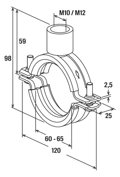 Bild Massivrohrschelle FRSM 2"" M10/M12 fvz f ischer - fischer-3