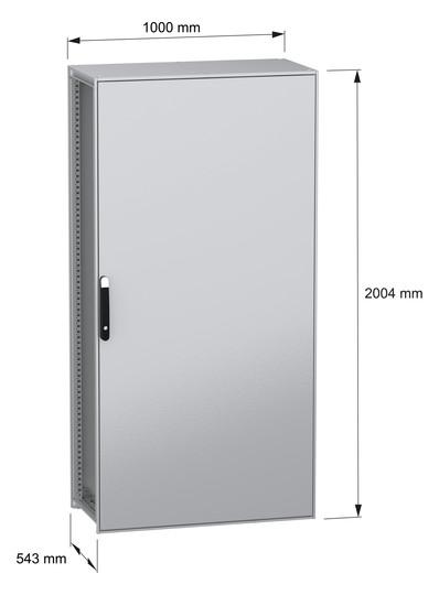 Standschrank ST IP55 B1000xH2000xT500mm pulverbesch RAL7035 Koppelbar